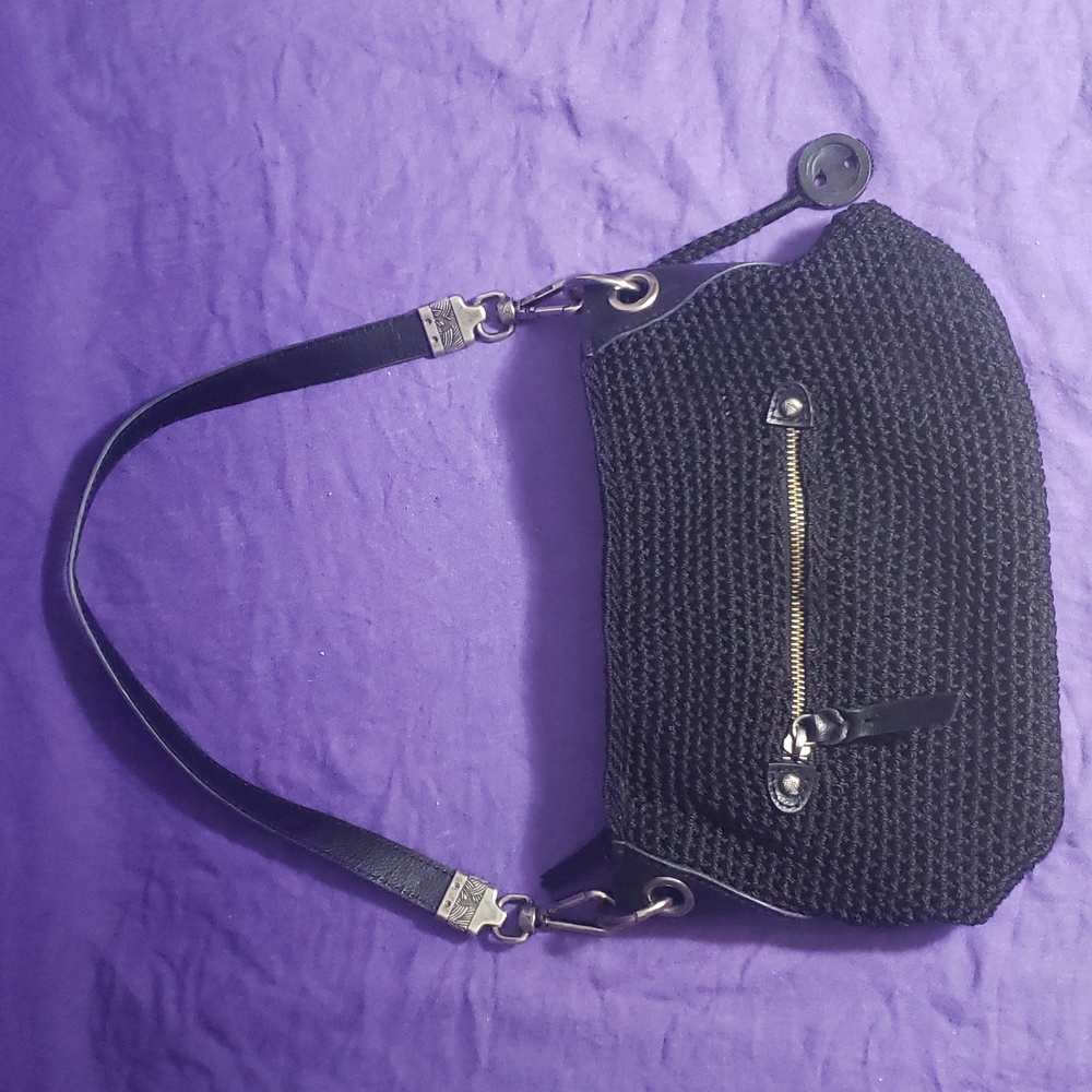 TheSak Black crochet satchel bag
